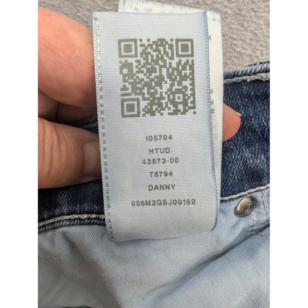True Religion Danny Jeans Mens 38 Blue Tapered Leg Stretch Denim Casual - Picture 14 of 14